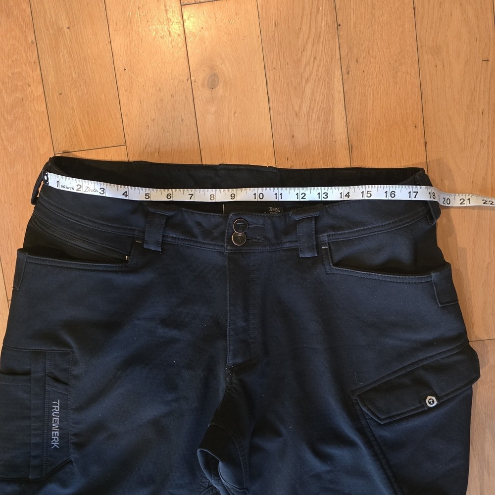 Truewerk T3 Work Pants Mens 36x36 Black Fleece Lined Cargo Utility Stretch - Picture 7 of 16